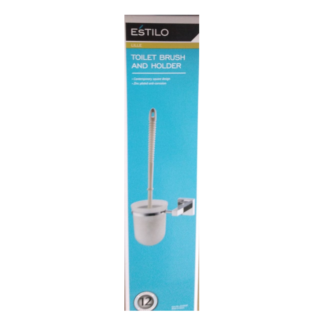 Bathroom Estilo Chrome Lille Toilet Brush And Holder