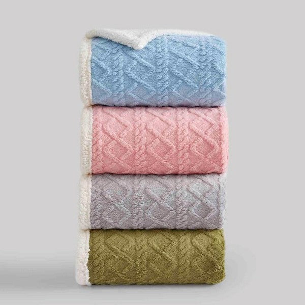 Bedroom Galaxy Kids Jacquard Sherpa Blanket OLIVE