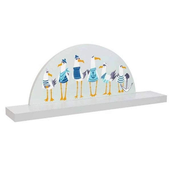 Kids Seagulls Floating Wall Shelf Grey 45x17x8cm