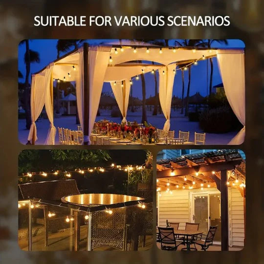 Lighting Cafe' Solar String Lights Outdoor Waterproof 5m 10 Bulbs