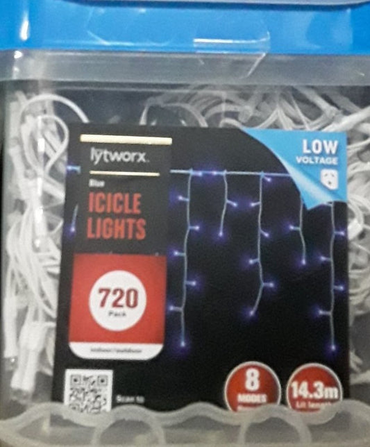 Lighting Lytworx Blue Icicle lights 720 Pack 8-Mode