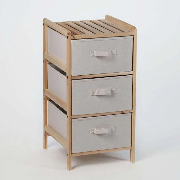 Bedroom Malibu Drawer Unit Natural 3 Tier