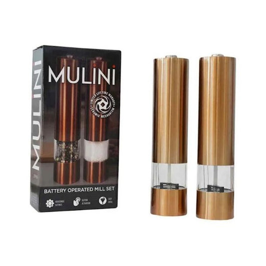 Kitchen Mulini Salt & Pepper Mill Set Of 2 Copper 22cm