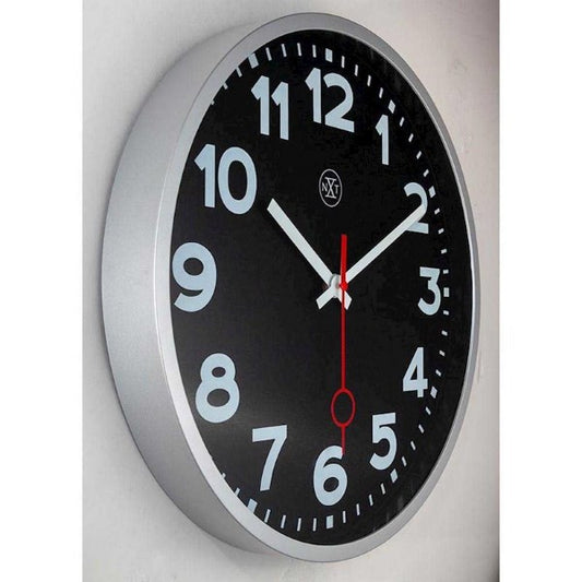 Home NXT Wall Clock Station Black 35cm