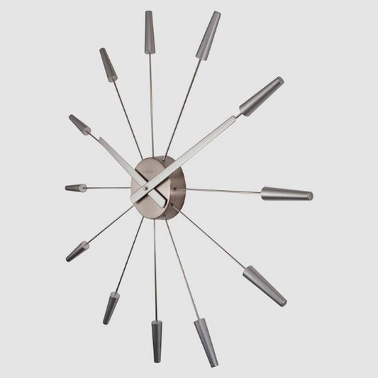 Home Nextime Wall Clock Plug Inn Stainless Steel Spokes 58cm