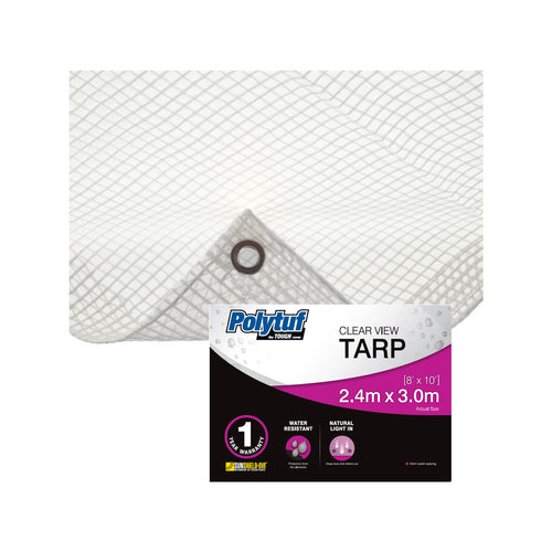 Tarp Polytuf 2.4 x 3.0m Clear View Tarpaulin