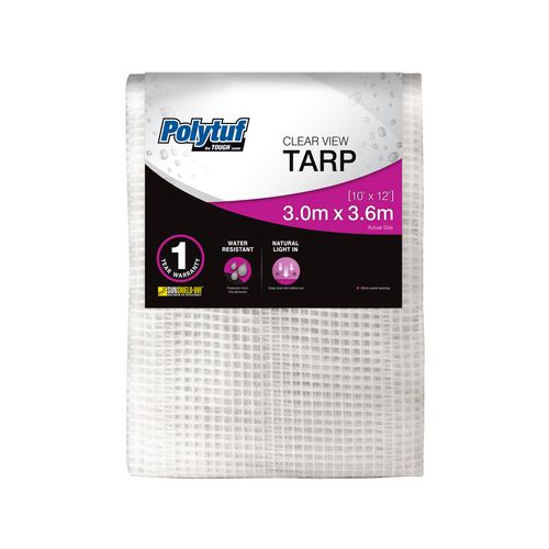 Tarps Polytuf 3.0 x 3.6m Clear View Tarpaulin