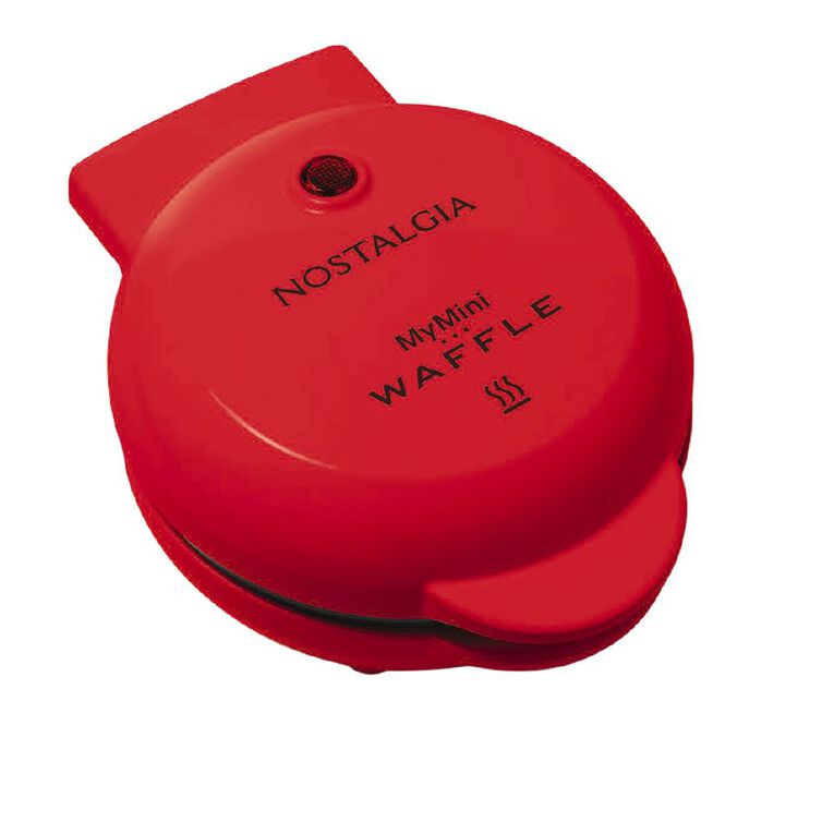 Nostalgia Mini Waffle Maker Red Mid