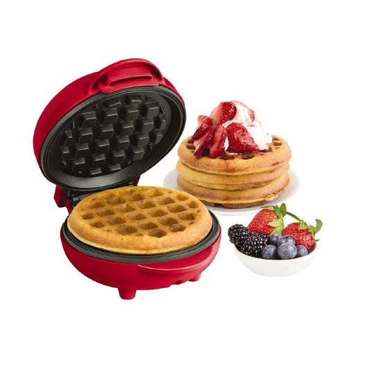 Nostalgia Mini Waffle Maker Red Mid