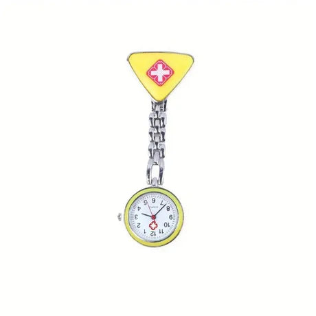 Red Cross Quartz Clip-On Nurse Watch (Yellow)