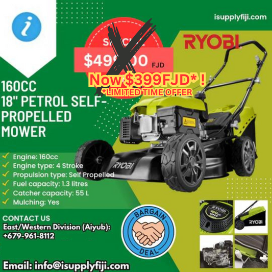 Garden Lawn Mower 160cc 46CM Petrol Self-Propelled *SPECIAL OFFER*