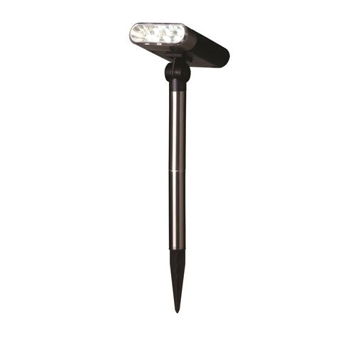 Lighting Solar Magic 27.5cm 3 LED Stainless Steel Black Trim Solar Spot Light