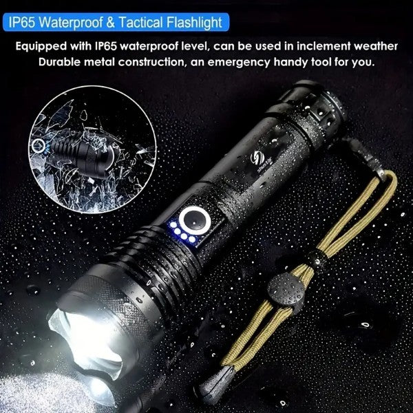 Camping Super Bright LED Flashlight - USB Rech Waterproof