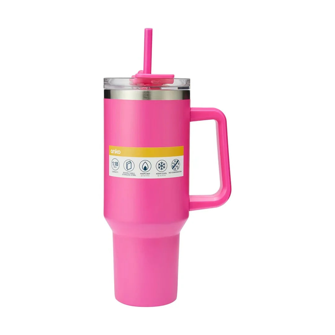 Kitchen 1.18L Pink Jumbo Tumbler with Handle