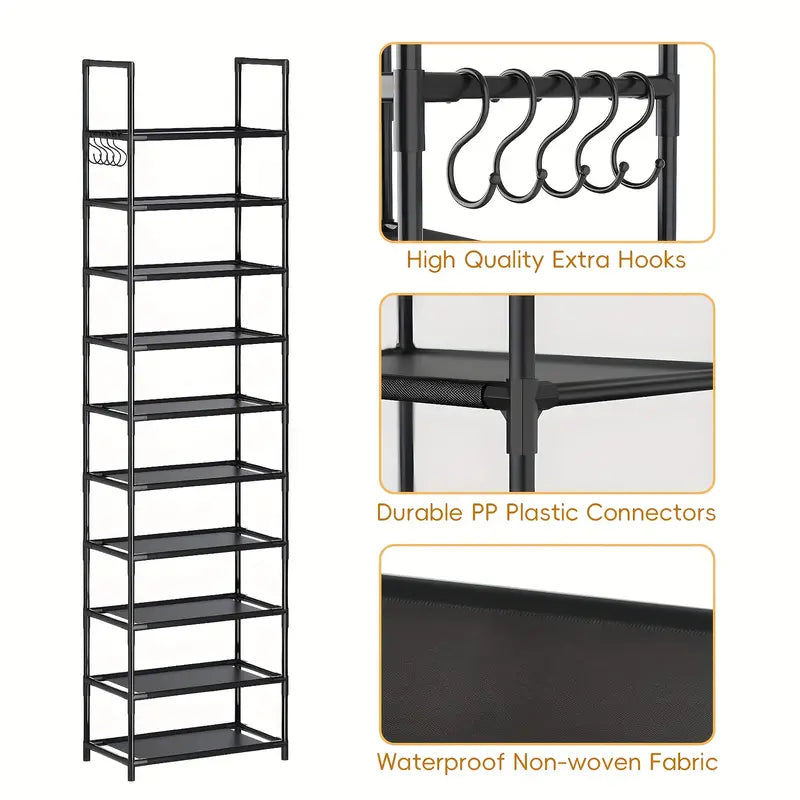 Shelving Space-Saving 10-Tier Shoe Rack