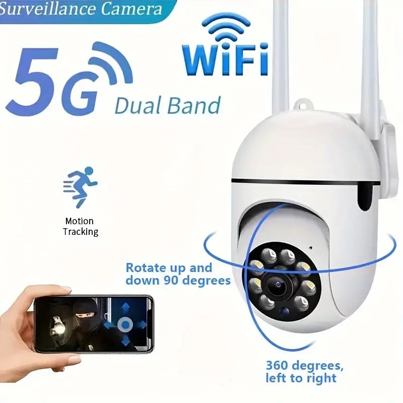 Security 1pc 5G/WIFI Monitoring Camera Night Vision, Remote Control With APP