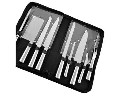 Kitchen 9 pcs Stainless Steel Kitchen Knife Set with Bag