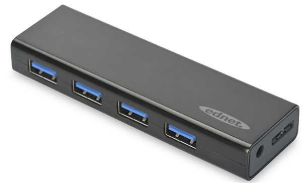 Tech Ednet 4 Port USB 3.0 Powered Slim Hub