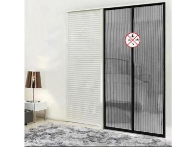 Home Decor Magnetic Fly Screen Door Curtain - BLACK