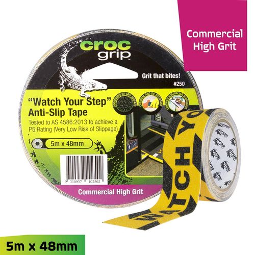 Safety Croc Grip 48mm x 5m 'Watch Your Step' Anti-Slip Tape