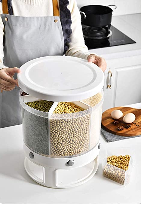 Kitchen 6-in-1 Dry Food Dispenser for Rice, Grains and Other Small Beans (10KG)