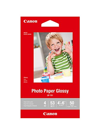 Office Canon Ink Glossy Photo Paper 4"x 6" 50 Sheets (GP-701 4X6_50)