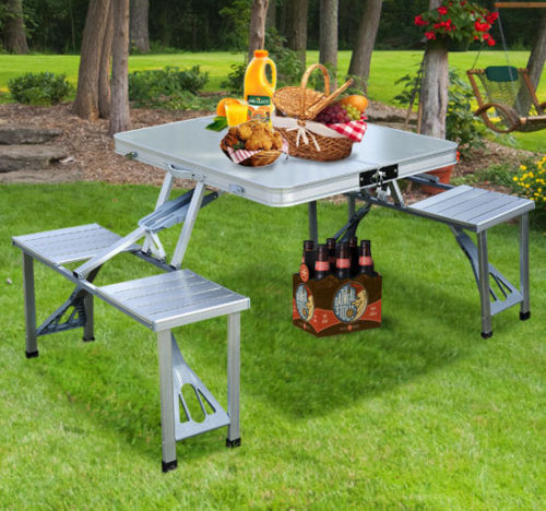Camping Picnic Table Folding & Four Chairs (Table comes in Case)