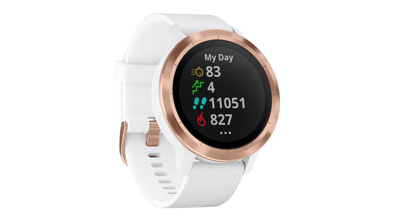 Garmin Vivoactive 3 Smartwatch - White Silicone-Rose Gold (6164931248280)