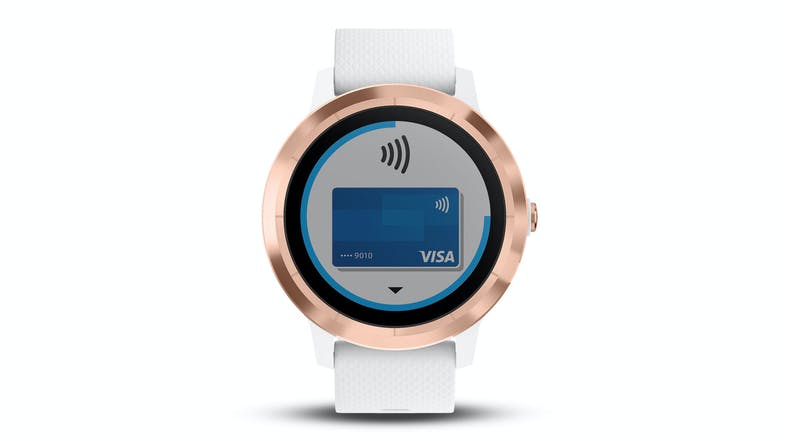 Garmin Vivoactive 3 Smartwatch - White Silicone-Rose Gold (6164931248280)