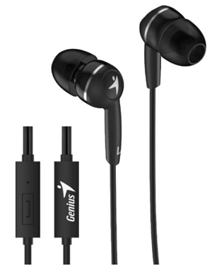 Genius HS-M320 Black In-Ear Headphones with Inline Mic (6927044280472)