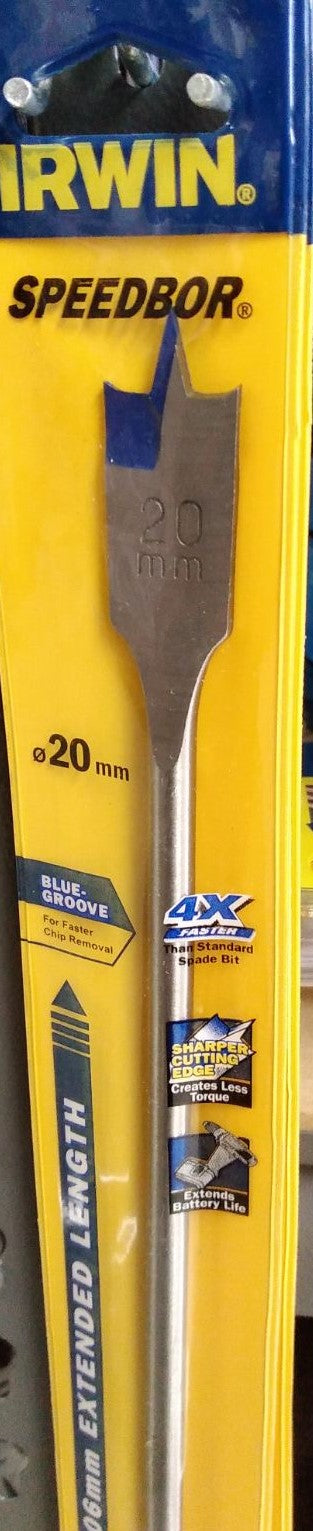 Tool Accessories - Irwin Speedbor Spade Bit Long Shaft 406mmx20mm