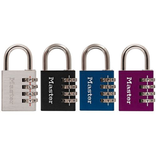 Security - Master Lock 40mm Set Your Own Word Combination Padlock (sold each) - Silver/Blue/Purple
