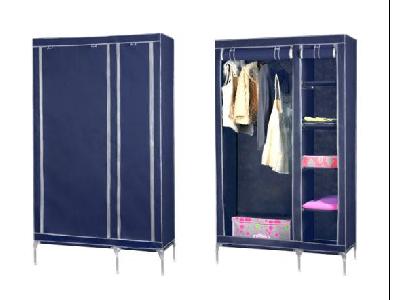 Medium Blue Functional Clothes Wardrobe with Storage Shelves (6094218789016)