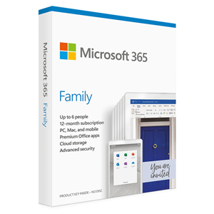 MS 365 Family 6 Users/1 Household - 1 Year (EX-Display) (6982887538840)