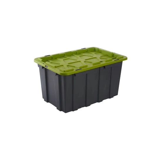 Storage - Montgomery 60L Grey And Green Heavy Duty Storage Container With Clip Lid'