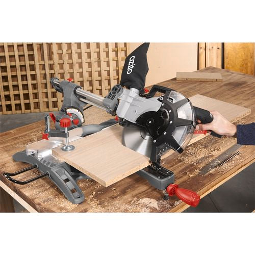 Ozito 254mm (10") 2100W Double Bevel Sliding Compound Mitre Saw (6980022010008)