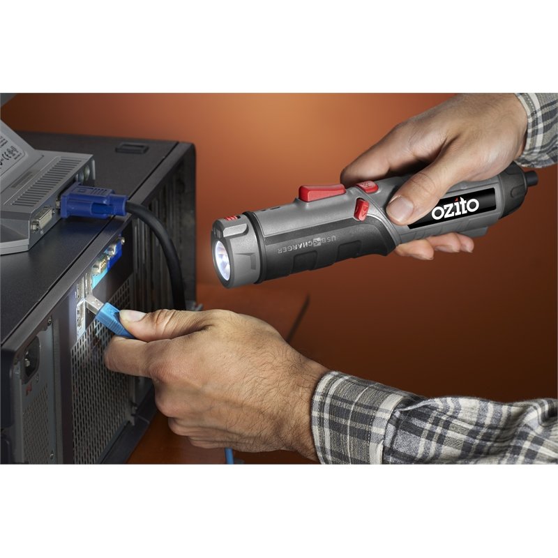 Ozito 3.6V Screwdriver Torch With Charging Base (4550028984377)