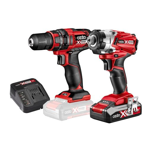 Ozito Power X Change 18V Compact Drill And Impact Driver Kit