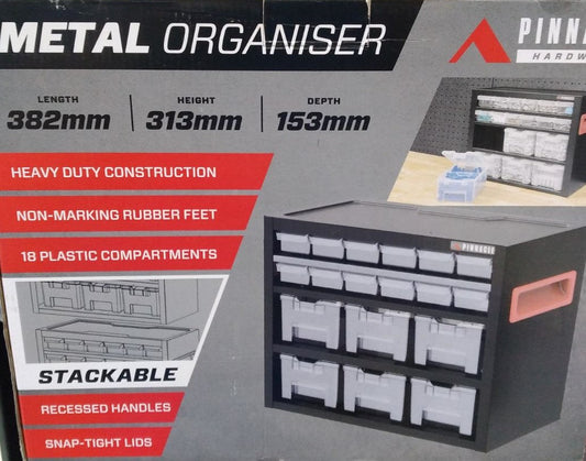 Storage - Metal Organiser Heavy Duty with Rubber Feet / 18 Compartments