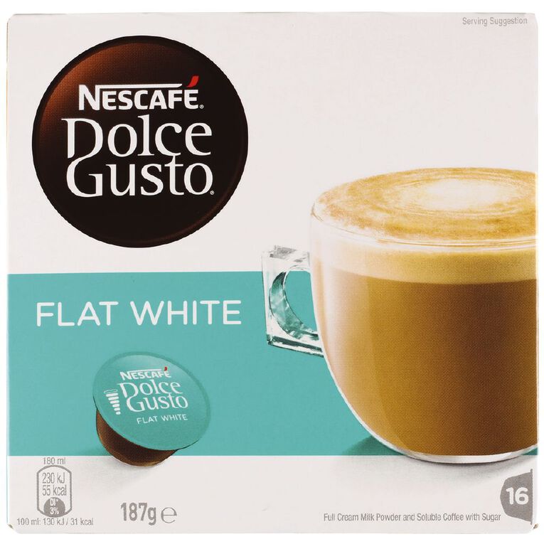 Hot Drinks Nescafe Dolce Gusto Flat White Capsules 16 Pack