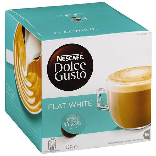 Hot Drinks Nescafe Dolce Gusto Flat White Capsules 16 Pack
