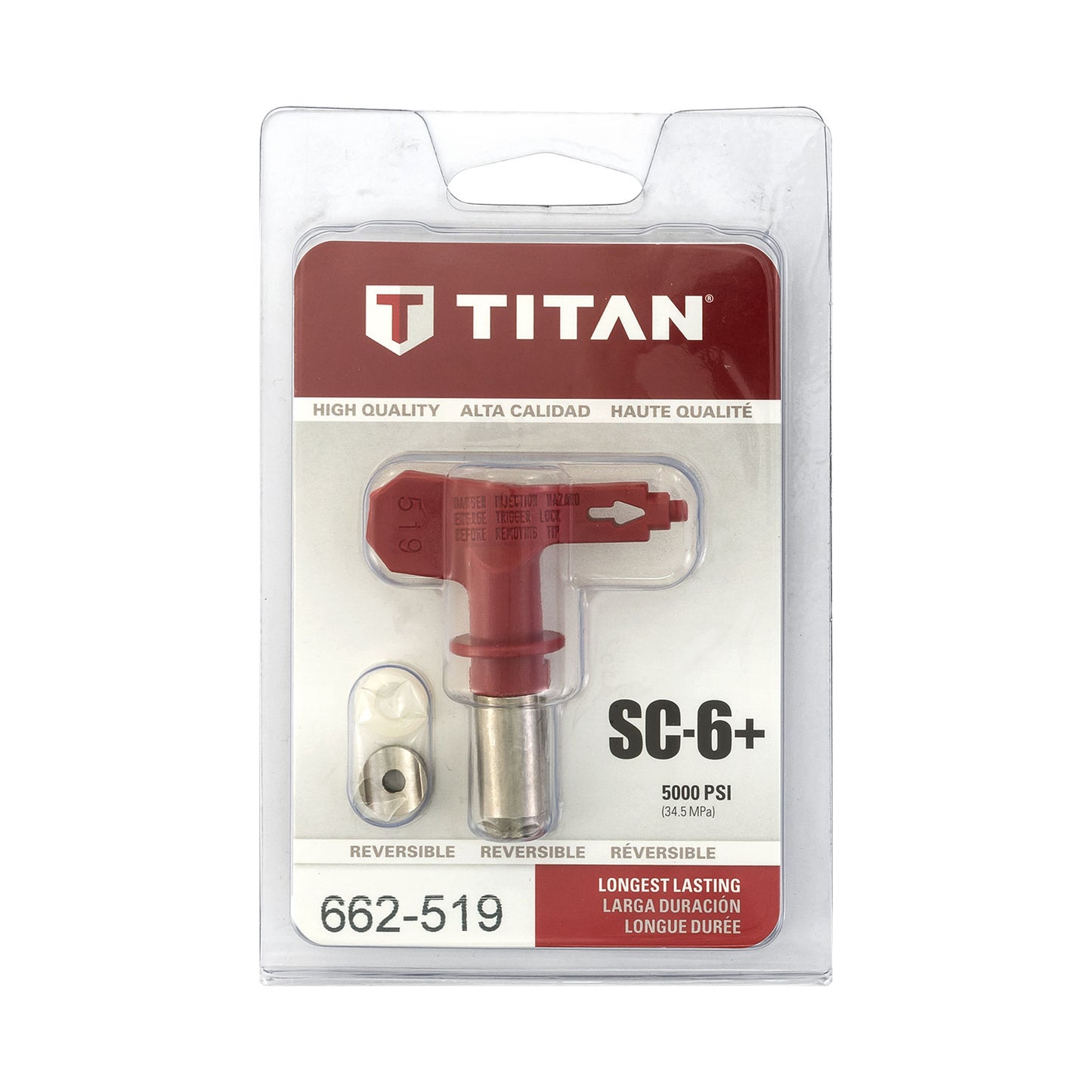 Painting Titan 662-519 "sc-6+" Reversible Spray Tip, Red, 519