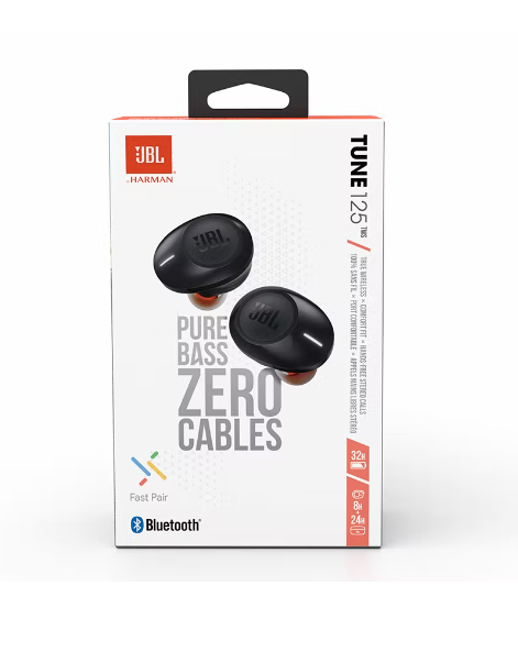 Tech JBL Tune T125 Truly Wireless In-Ear Headphones - Black