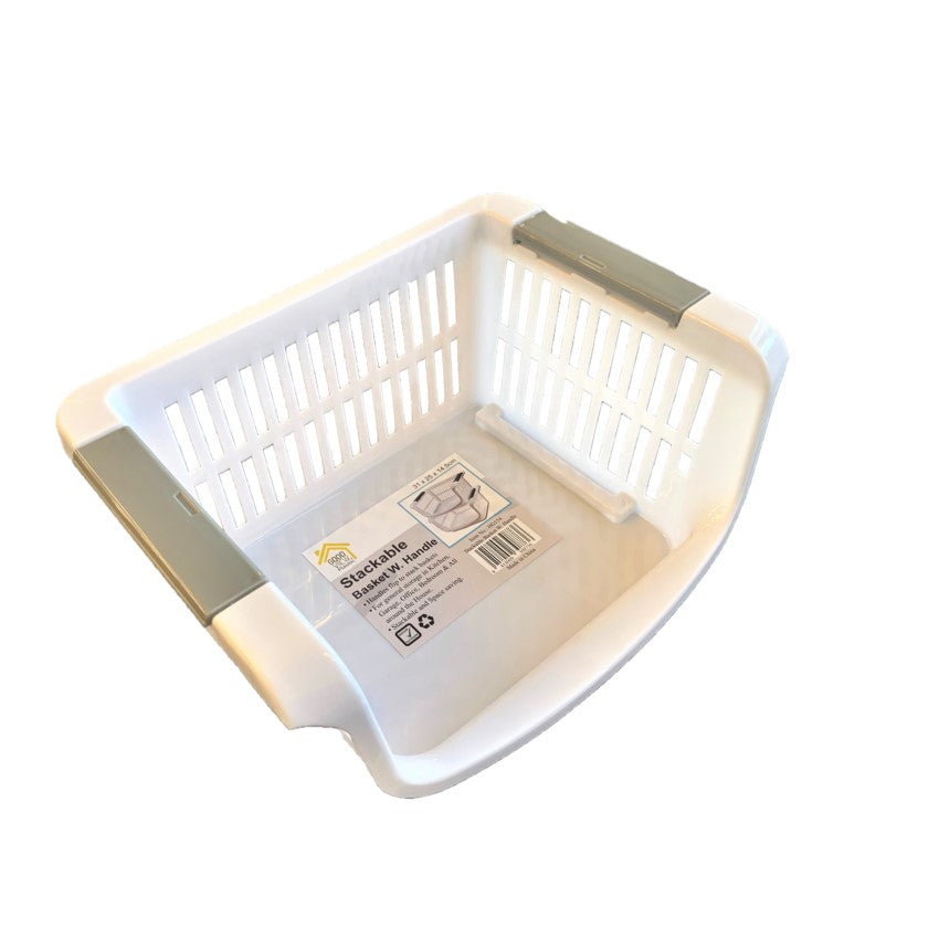 Storage Stackable Basket With Handles White - (sold per each)