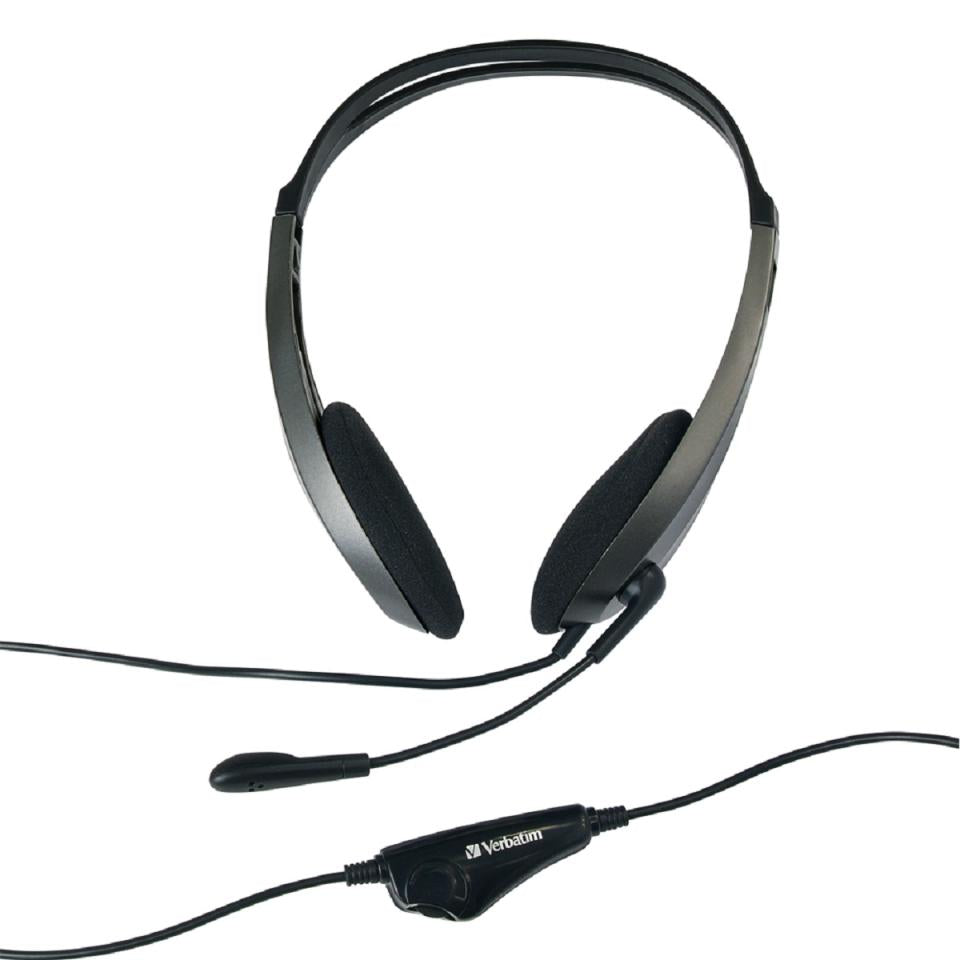 Verbatim Urban Headgeat Multimedia Stereo Headset with Mic & Volume (7054661812376)
