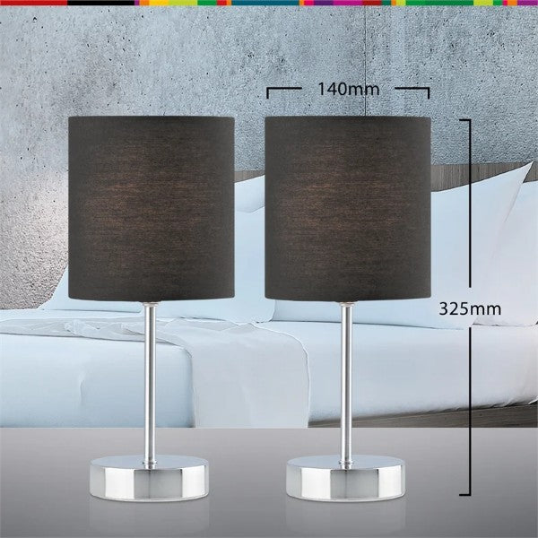 Verve Design Black MiaCEA Touch Table Lamp - 2 Pack (Includes Bulb) (6025047244952)