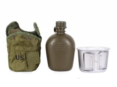 Camping - Water Bottle 1L Army Canteen Kettle With Cook Mug