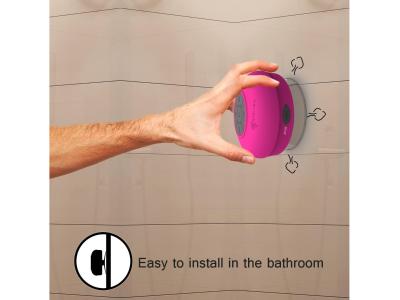 Tech - Waterproof Bluetooth Shower Hands-free Portable Speaker - Red