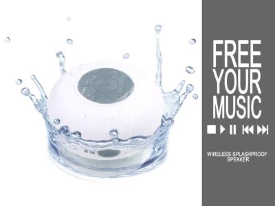 Tech Waterproof Bluetooth Shower Hands-free Portable Speaker - White