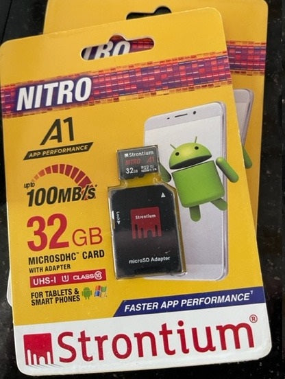 Tech Strontium Nitro A1 Micro SD Card - 32GB with SD Adapter